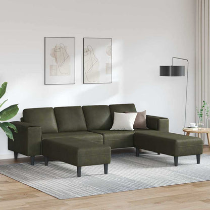 Sofa Set 3 pcs Armeegrün Faux Wildleder