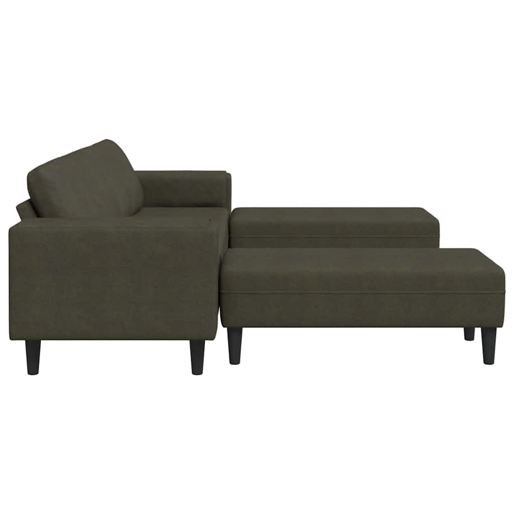 Sofa Set 3 pcs Armeegrün Faux Wildleder