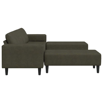 Sofa Set 3 pcs Armeegrün Faux Wildleder