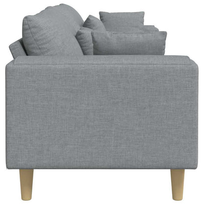 Stoffsofa mit Kissen Hellgrau 208 cm Stoff