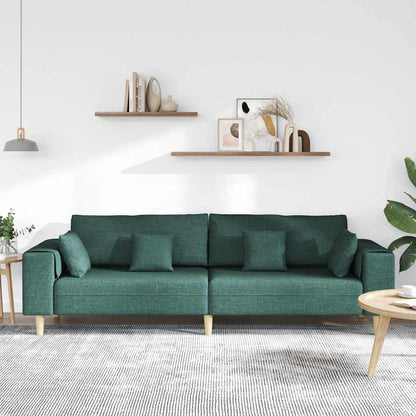 Stoffsofa mit Kissen Dunkelgrün 208 cm Stoff