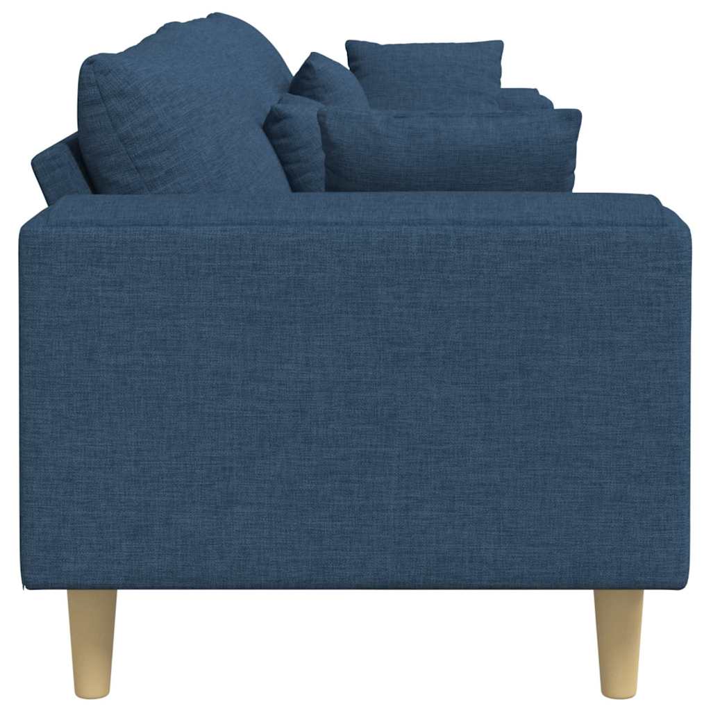 Stoffsofa mit Kissen Blau 208 cm Stoff