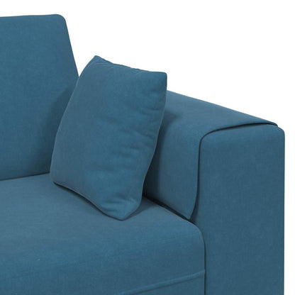 Samt Sofa mit Kissen Blau 208 cm Samt