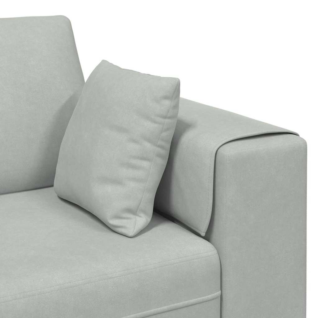Samt Sofa mit Kissen Hellgrau 208 cm Samt