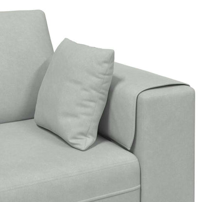 Samt Sofa mit Kissen Hellgrau 208 cm Samt