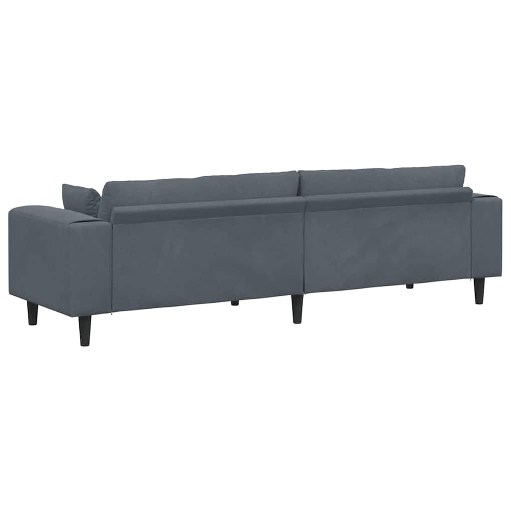 Samt Sofa mit Kissen Dunkelgrau 208 cm Samt
