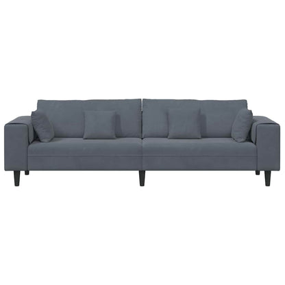 Samt Sofa mit Kissen Dunkelgrau 208 cm Samt