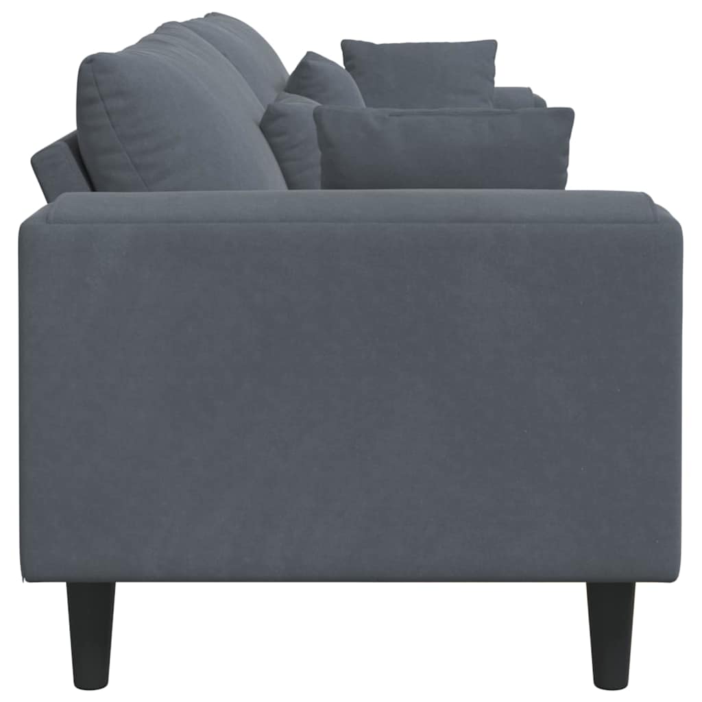 Samt Sofa mit Kissen Dunkelgrau 208 cm Samt