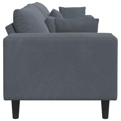 Samt Sofa mit Kissen Dunkelgrau 208 cm Samt