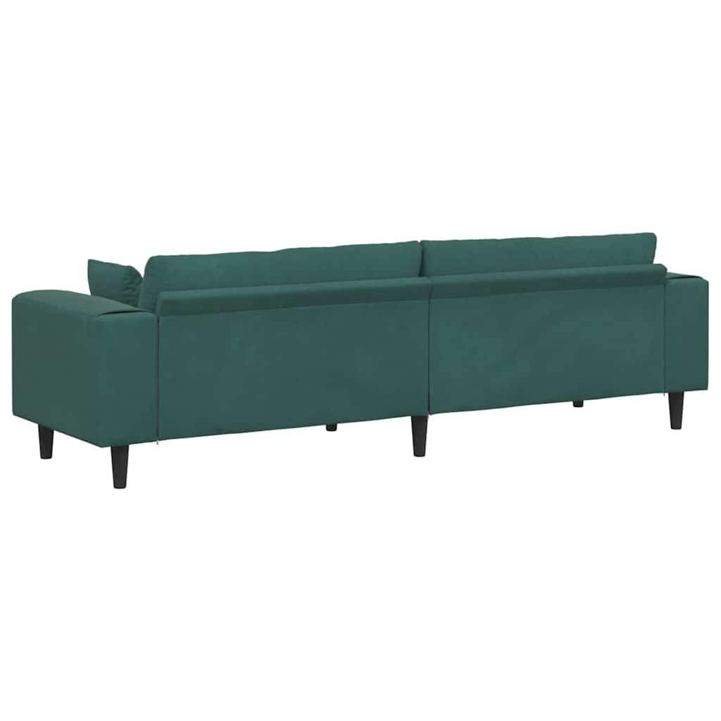Samt Sofa mit Kissen Dunkelgrün 208 cm Samt