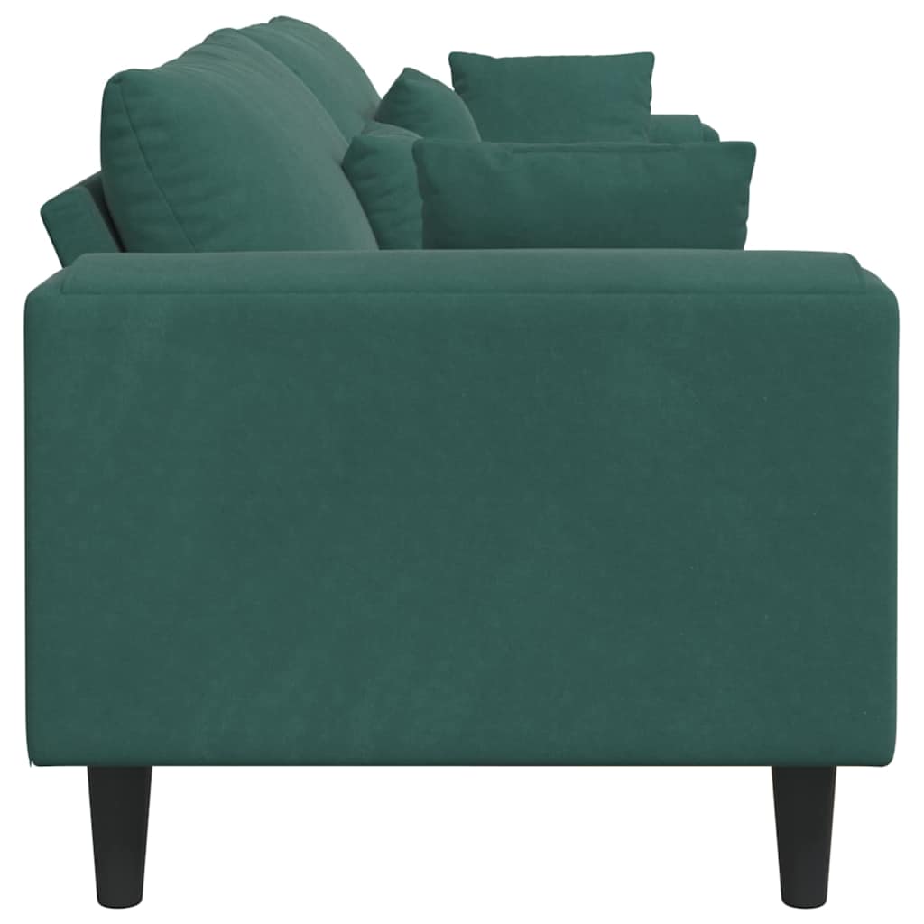 Samt Sofa mit Kissen Dunkelgrün 208 cm Samt
