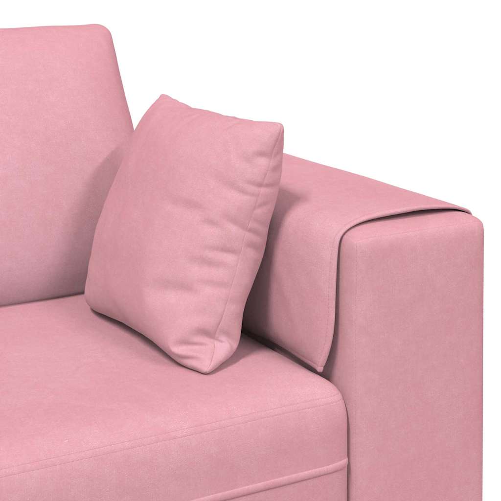 Samt Sofa mit Kissen Rosa 209 cm Samt