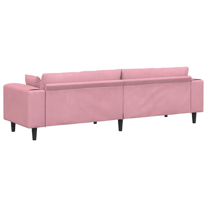 Samt Sofa mit Kissen Rosa 209 cm Samt