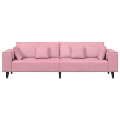 Samt Sofa mit Kissen Rosa 209 cm Samt