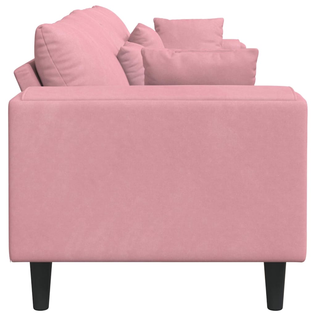 Samt Sofa mit Kissen Rosa 209 cm Samt