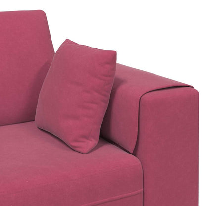 Samt Sofa mit Kissen Weinrot 208 cm Samt