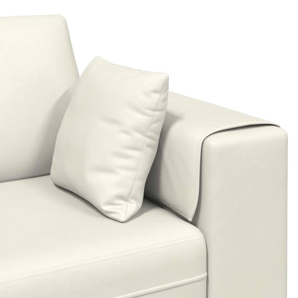 Samt Sofa mit Kissen Creme 208 cm Samt