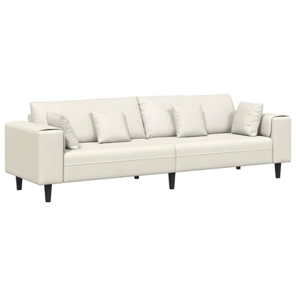Samt Sofa mit Kissen Creme 208 cm Samt