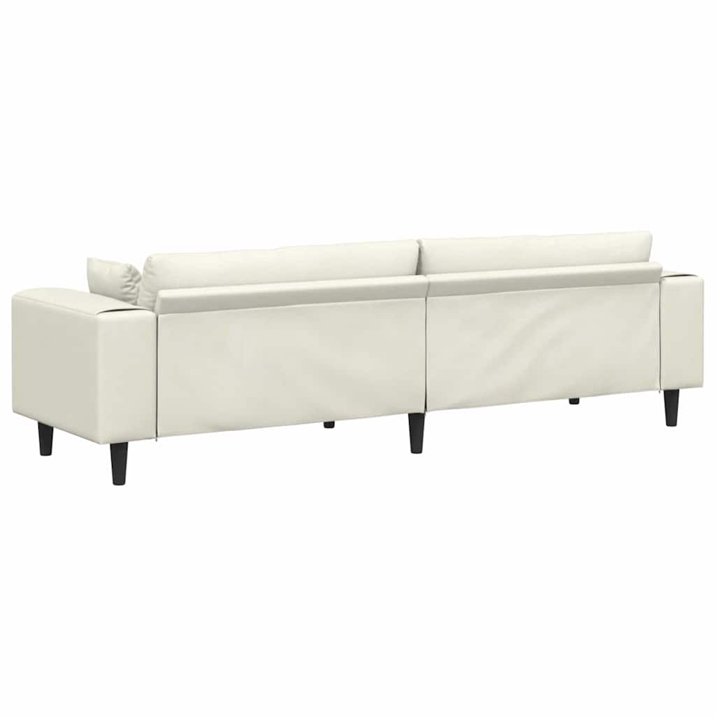 Samt Sofa mit Kissen Creme 208 cm Samt