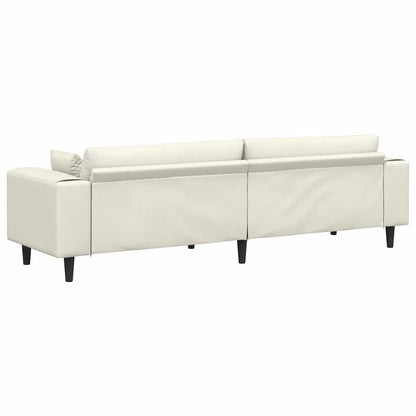 Samt Sofa mit Kissen Creme 208 cm Samt