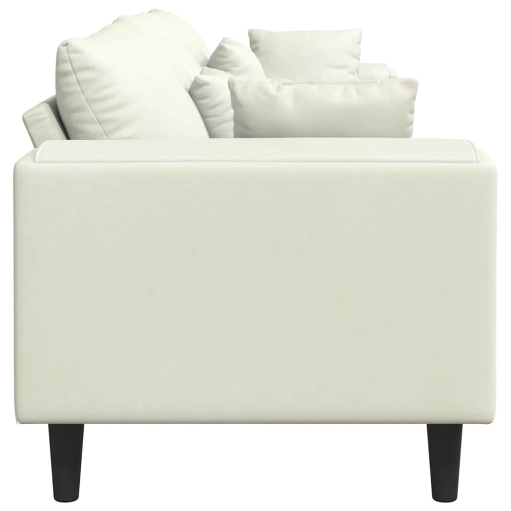 Samt Sofa mit Kissen Creme 208 cm Samt