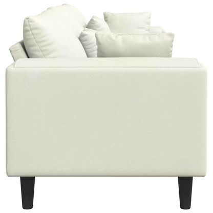 Samt Sofa mit Kissen Creme 208 cm Samt