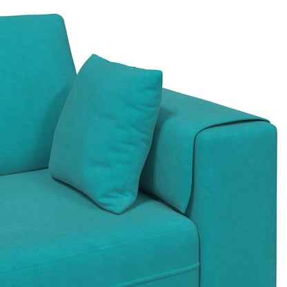 Samt Sofa mit Kissen Türkis 208 cm Samt