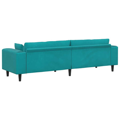 Samt Sofa mit Kissen Türkis 208 cm Samt