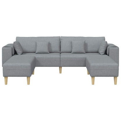 Stoffsofa mit Kissen 3 pcs Hellgrau 208 cm Stoff