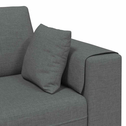 Stoffsofa mit Kissen 3 pcs Dunkelgrau 208 cm Stoff