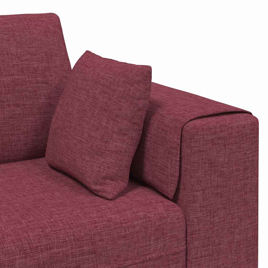 Stoffsofa mit Kissen 3 pcs Weinrot 208 cm Stoff