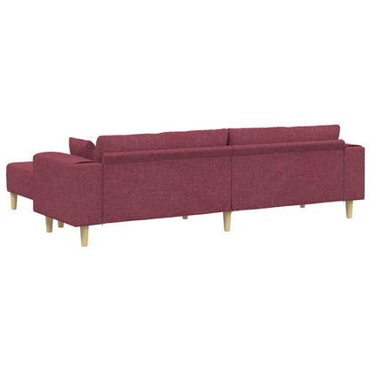 Stoffsofa mit Kissen 3 pcs Weinrot 208 cm Stoff