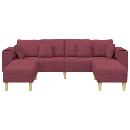 Stoffsofa mit Kissen 3 pcs Weinrot 208 cm Stoff