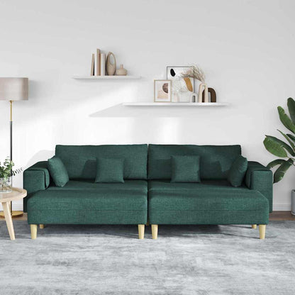 Stoffsofa mit Kissen 3 pcs Dunkelgrün 208 cm Stoff