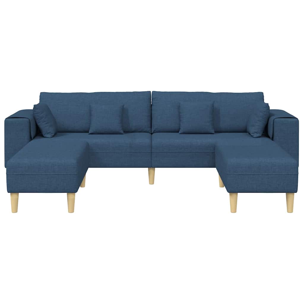 Stoffsofa mit Kissen 3 pcs Blau 208 cm Stoff