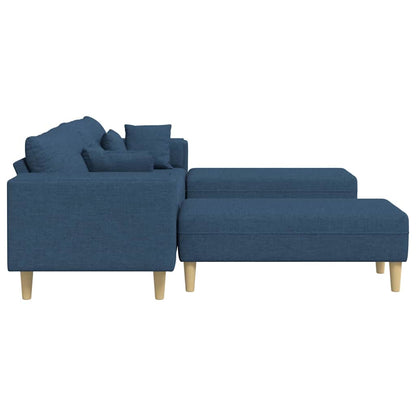 Stoffsofa mit Kissen 3 pcs Blau 208 cm Stoff