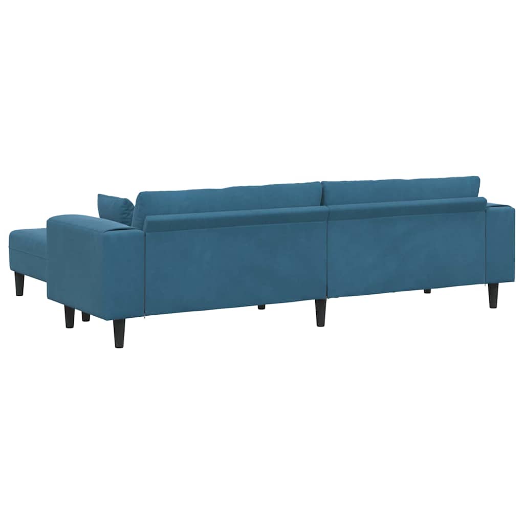 Samt Sofa mit Kissen 3 pcs Blau 208 cm Samt
