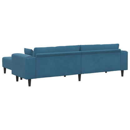 Samt Sofa mit Kissen 3 pcs Blau 208 cm Samt