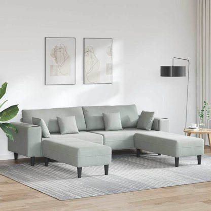 Samt Sofa mit Kissen 3 pcs Hellgrau 208 cm Samt