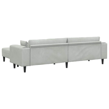 Samt Sofa mit Kissen 3 pcs Hellgrau 208 cm Samt