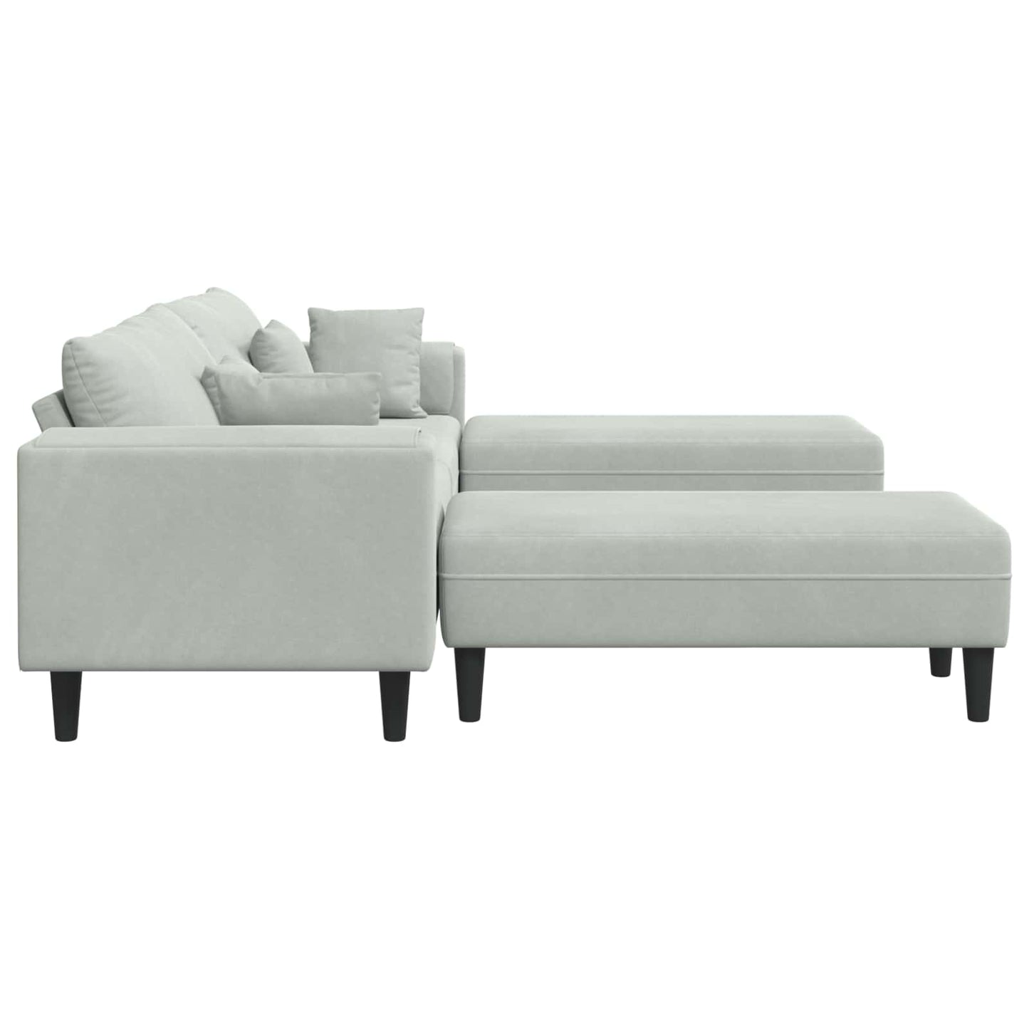 Samt Sofa mit Kissen 3 pcs Hellgrau 208 cm Samt