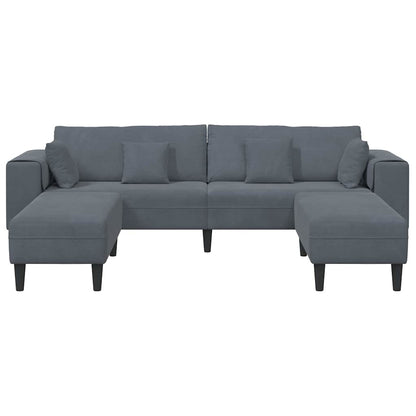 Samt Sofa mit Kissen 3 pcs Dunkelgrau 208 cm Samt