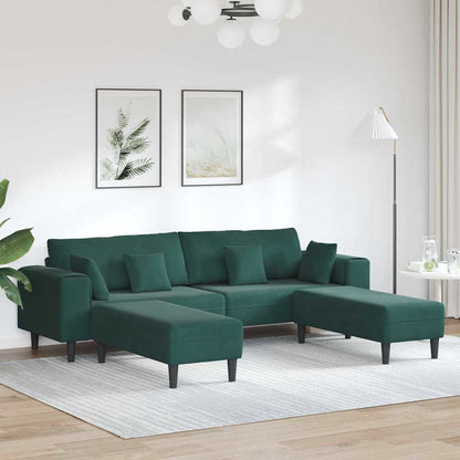 Samt Sofa mit Kissen 3 pcs Dunkelgrün 208 cm Samt