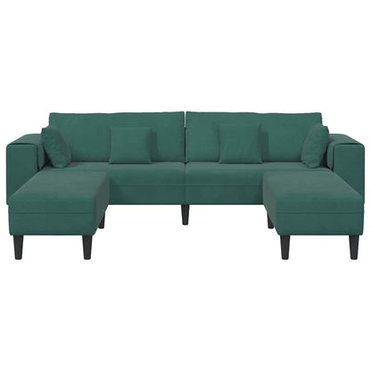 Samt Sofa mit Kissen 3 pcs Dunkelgrün 208 cm Samt