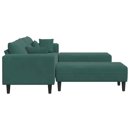 Samt Sofa mit Kissen 3 pcs Dunkelgrün 208 cm Samt