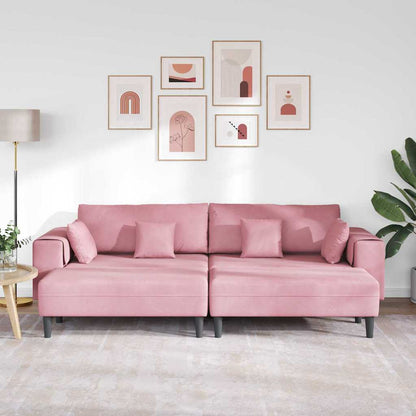 Samt Sofa mit Kissen 3 pcs Rosa 208 cm Samt