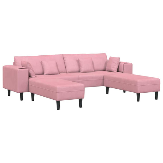 Samt Sofa mit Kissen 3 pcs Rosa 208 cm Samt