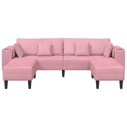 Samt Sofa mit Kissen 3 pcs Rosa 208 cm Samt