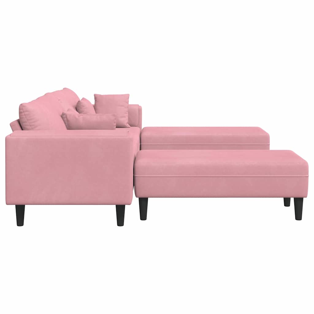 Samt Sofa mit Kissen 3 pcs Rosa 208 cm Samt