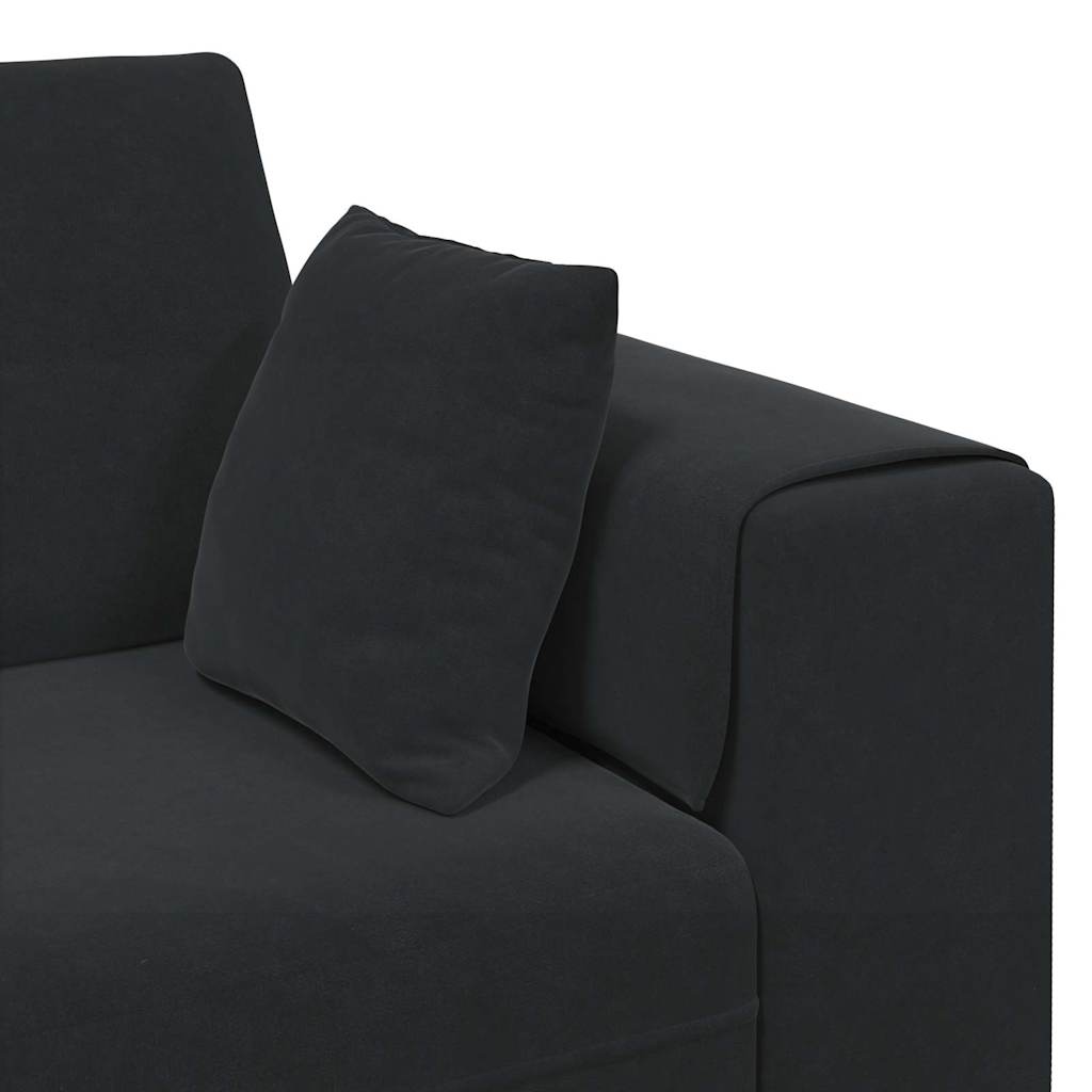 Samt Sofa mit Kissen 3 pcs Schwarz 208 cm Samt